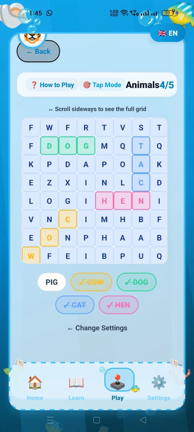 TinyTalker — Home screen